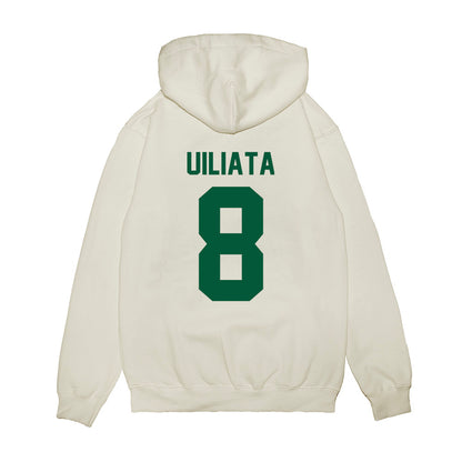 Hawaii - NCAA Football : Liatama Uiliata - Vintage Helmet Premium Hooded Sweatshirt-1