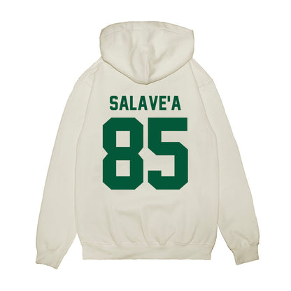 Hawaii - NCAA Football : Okland Salave'a - Vintage Helmet Premium Hooded Sweatshirt-1