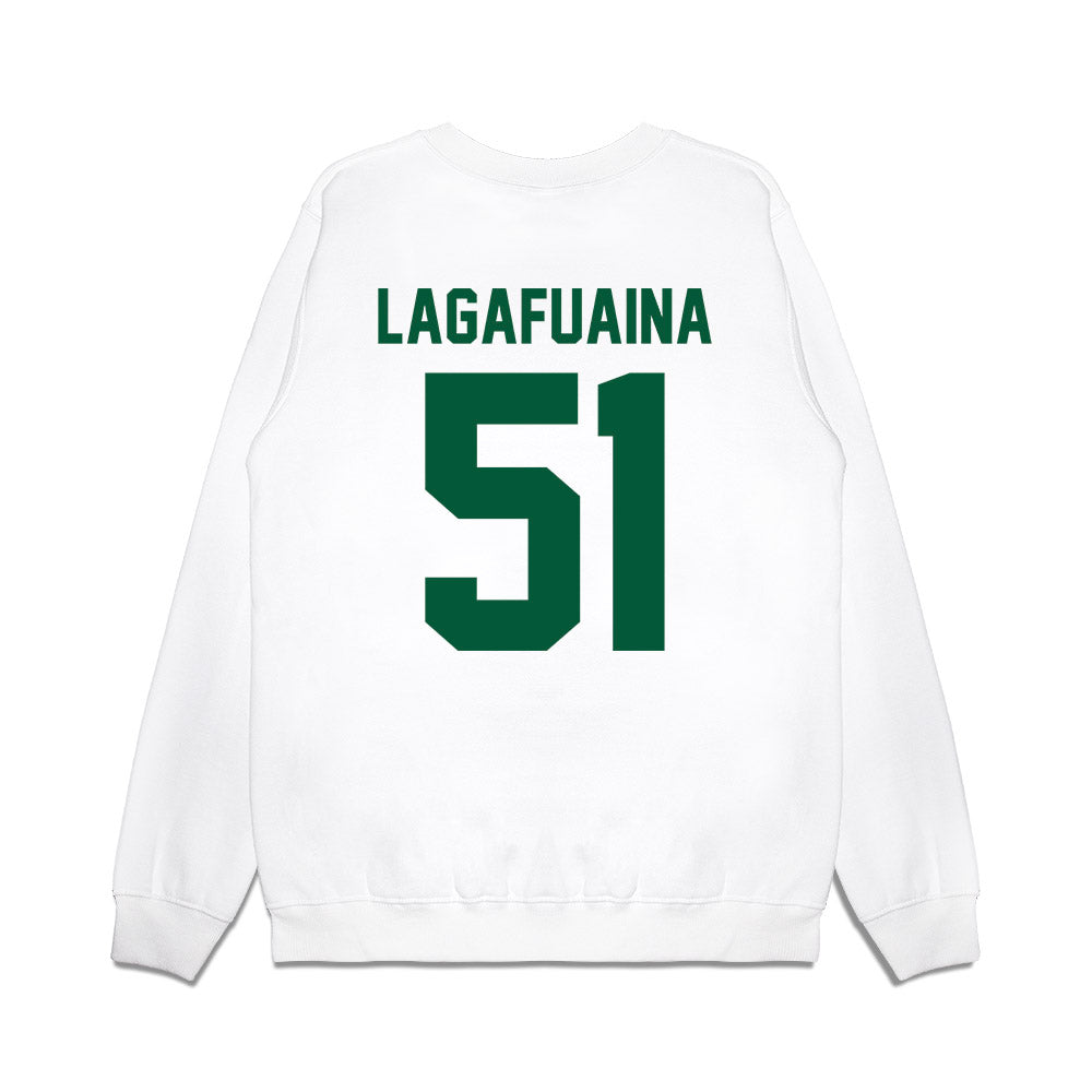 Hawaii - NCAA Football : LesterLaisene Lagafuaina - Vintage Helmet Premium Crewneck Sweatshirt-1