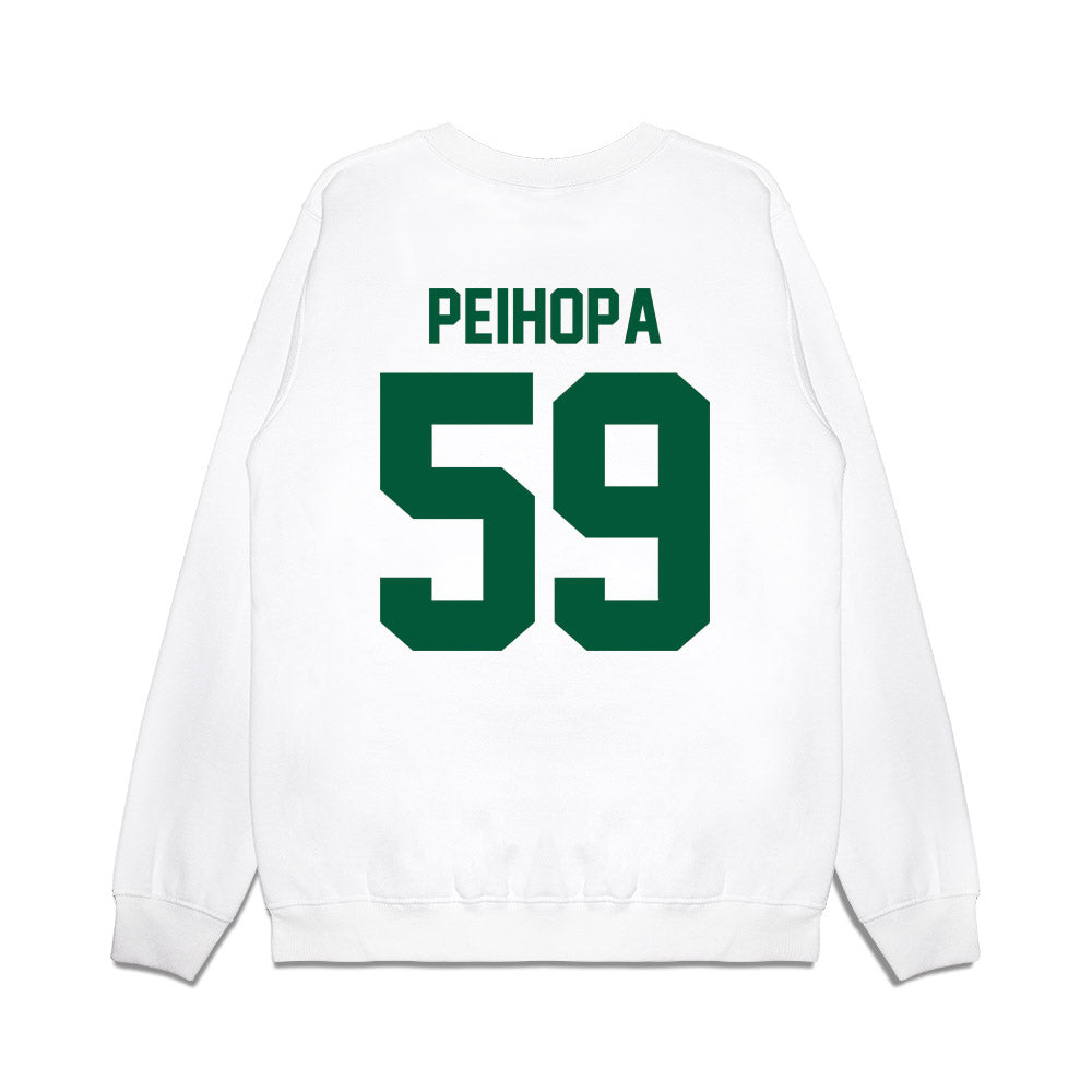 Hawaii - NCAA Football : Kuao Peihopa - Vintage Helmet Premium Crewneck Sweatshirt-1