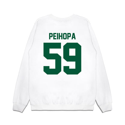 Hawaii - NCAA Football : Kuao Peihopa - Vintage Helmet Premium Crewneck Sweatshirt-1