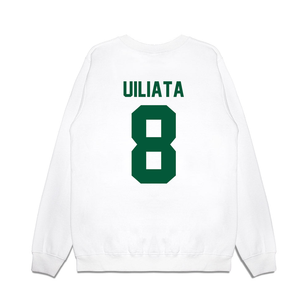 Hawaii - NCAA Football : Liatama Uiliata - Vintage Helmet Premium Crewneck Sweatshirt-1