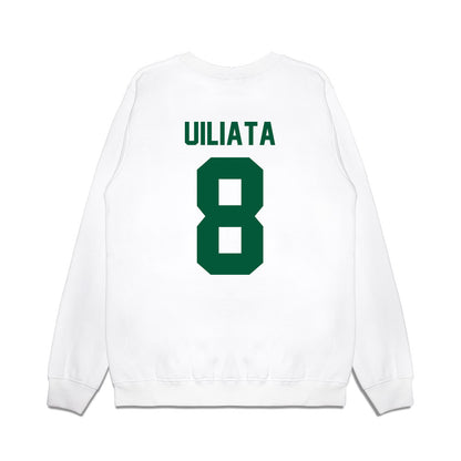 Hawaii - NCAA Football : Liatama Uiliata - Vintage Helmet Premium Crewneck Sweatshirt-1