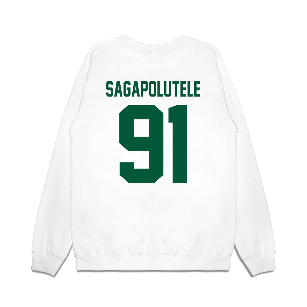 Hawaii - NCAA Football : Joshua sagapolutele - Vintage Helmet Premium Crewneck Sweatshirt-1
