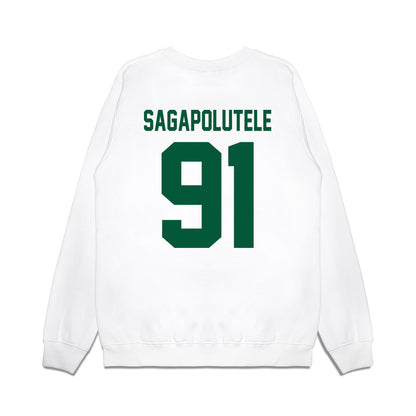 Hawaii - NCAA Football : Joshua sagapolutele - Vintage Helmet Premium Crewneck Sweatshirt-1
