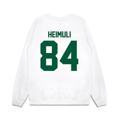Hawaii - NCAA Football : Jarvis Heimuli - Vintage Helmet Premium Crewneck Sweatshirt-1