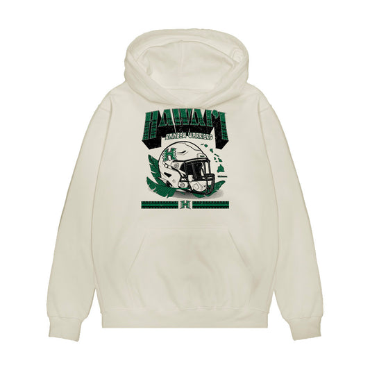 Hawaii - NCAA Football : Karsyn Pupunu - Vintage Helmet Premium Hooded Sweatshirt-0
