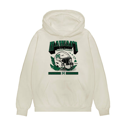 Hawaii - NCAA Football : Judah Kaio - Vintage Helmet Premium Hooded Sweatshirt-0