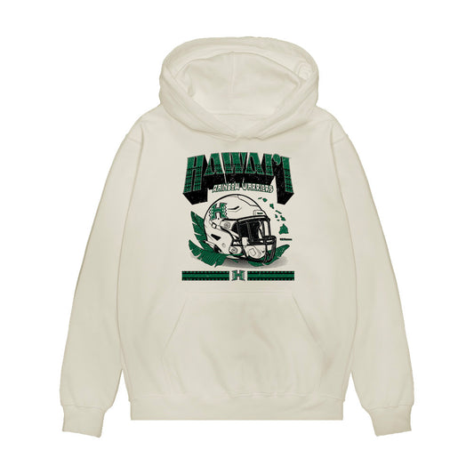 Hawaii - NCAA Football : Jalen Smith - Vintage Helmet Premium Hooded Sweatshirt-0