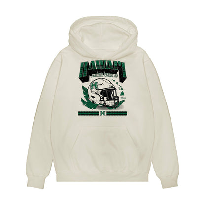 Hawaii - NCAA Football : Jay Tauala-Harris - Vintage Helmet Premium Hooded Sweatshirt-0