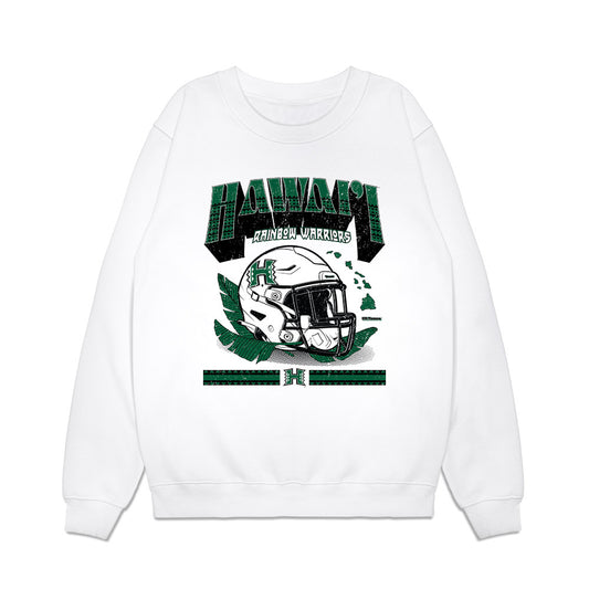 Hawaii - NCAA Football : Riis Weber - Vintage Helmet Premium Crewneck Sweatshirt-0