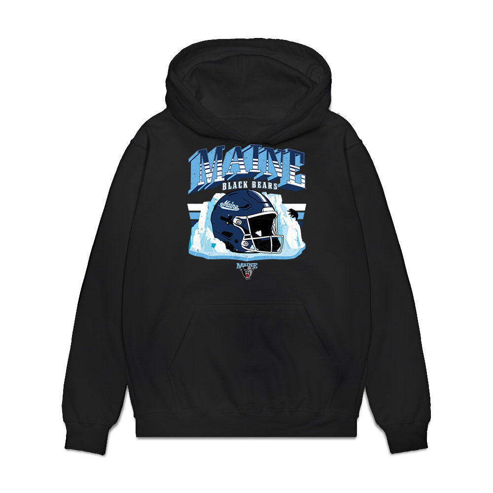 Maine - NCAA Football : Nicolas Kalume - Vintage Helmet Premium Hooded Sweatshirt-0