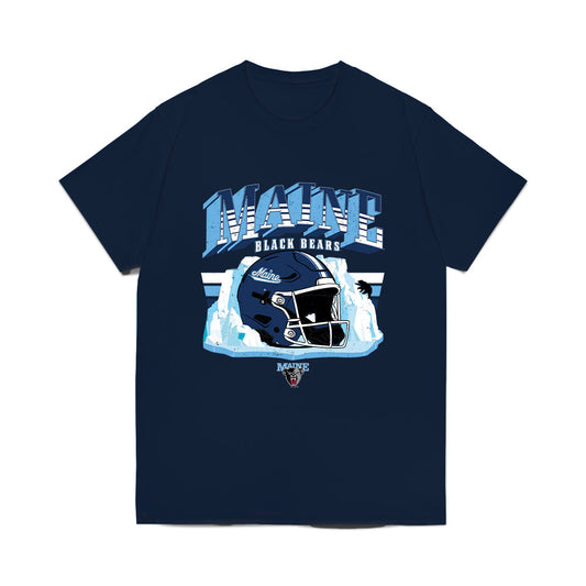 Maine - NCAA Football : Malik McNeely - Vintage Helmet Comfort Colors T-Shirt-0