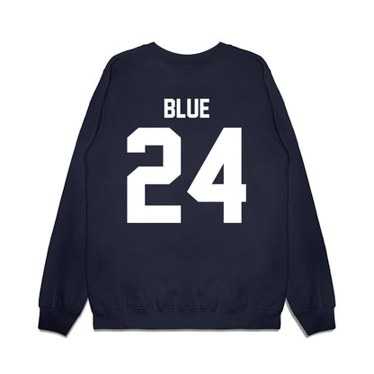 Liberty - NCAA Football : Vaughn Blue - Vintage Helmet Premium Crewneck Sweatshirt-1