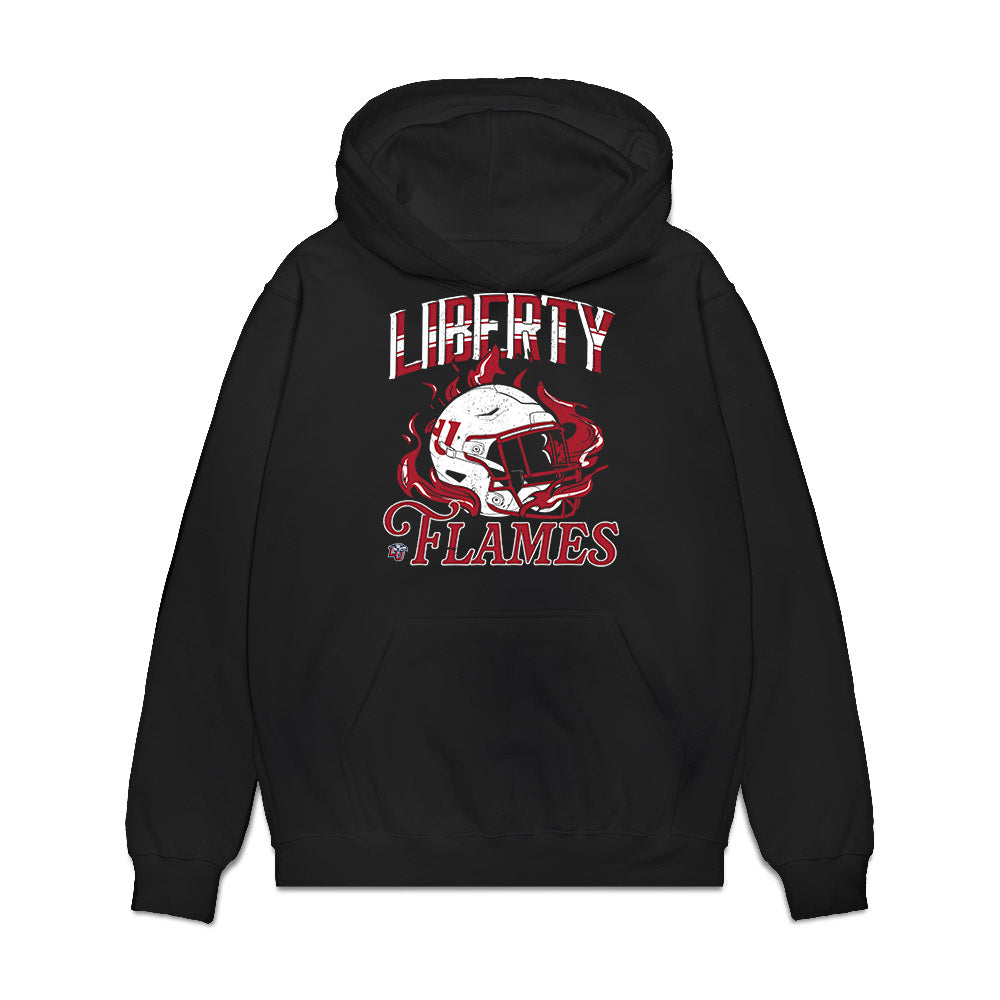 Liberty - NCAA Football : Timothy Spurlock II - Vintage Helmet Premium Hooded Sweatshirt-0