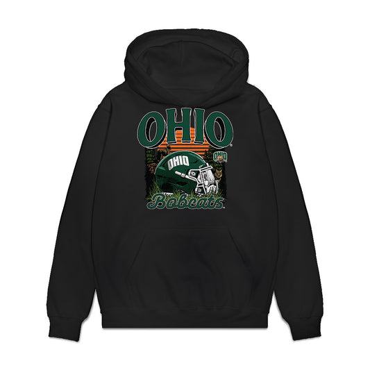 Ohio - NCAA Football : Jermaine Minnis - Vintage Helmet Premium Hooded Sweatshirt-0