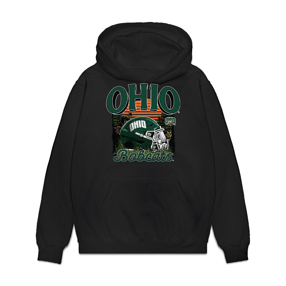 Ohio - NCAA Football : Nick Segarra - Vintage Helmet Premium Hooded Sweatshirt-0