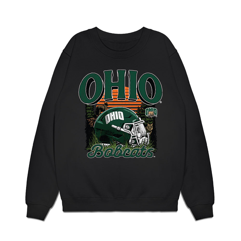 Ohio - NCAA Football : Max Rodarte - Vintage Helmet Premium Crewneck Sweatshirt-0