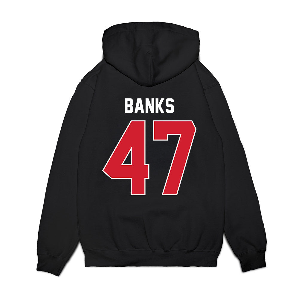 Arkansas State - NCAA Football : Lucas Banks - Vintage Helmet Premium Hooded Sweatshirt-1