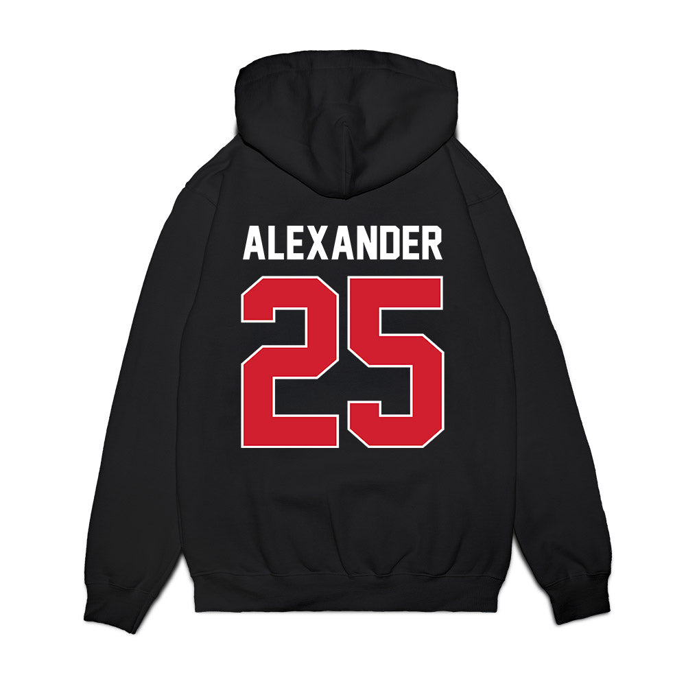 Arkansas State - NCAA Football : Aaron Alexander - Vintage Helmet Premium Hooded Sweatshirt-1