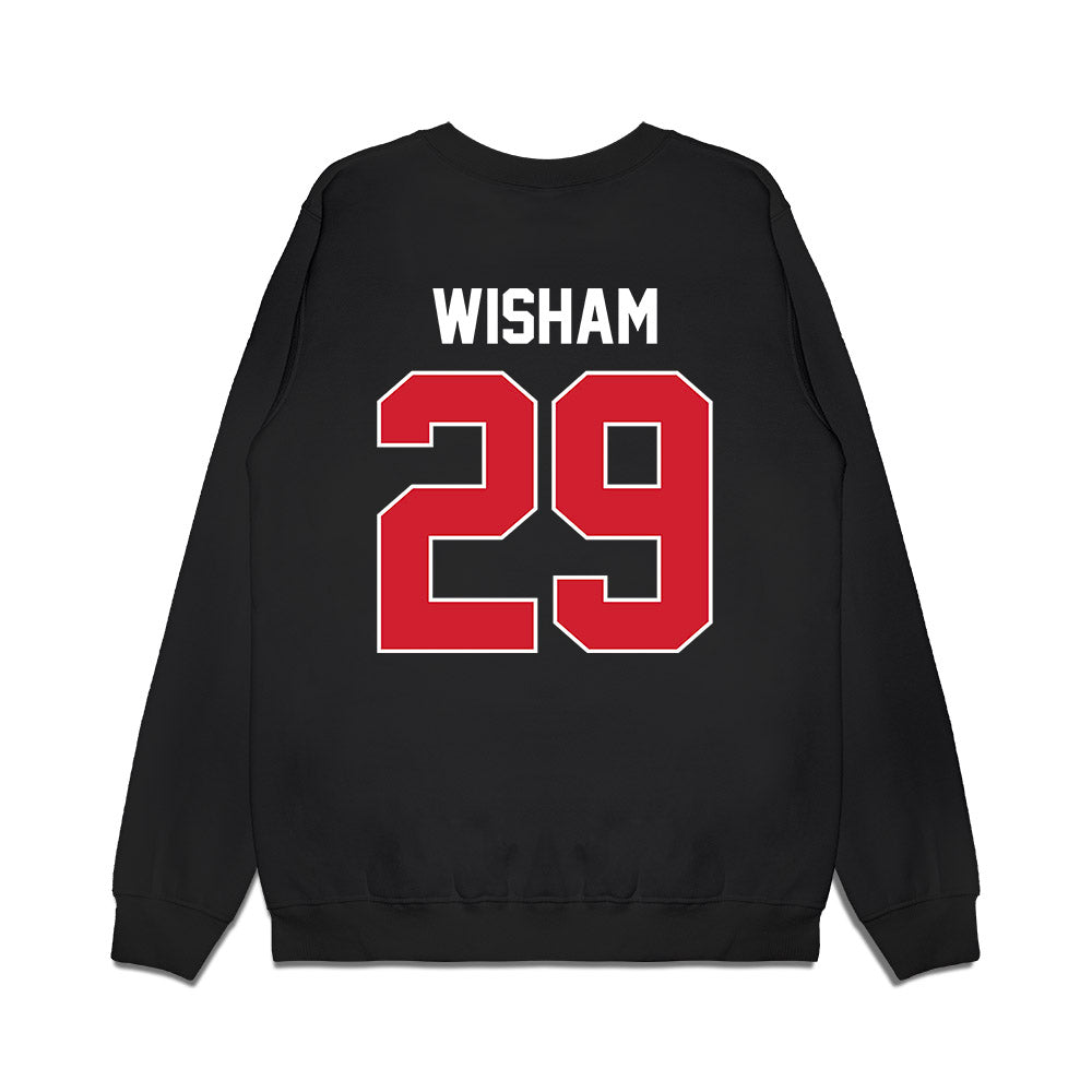 Arkansas State - NCAA Football : Luke Wisham - Vintage Helmet Premium Crewneck Sweatshirt-1
