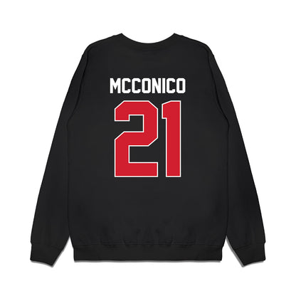 Arkansas State - NCAA Football : Malik McConico - Vintage Helmet Premium Crewneck Sweatshirt-1