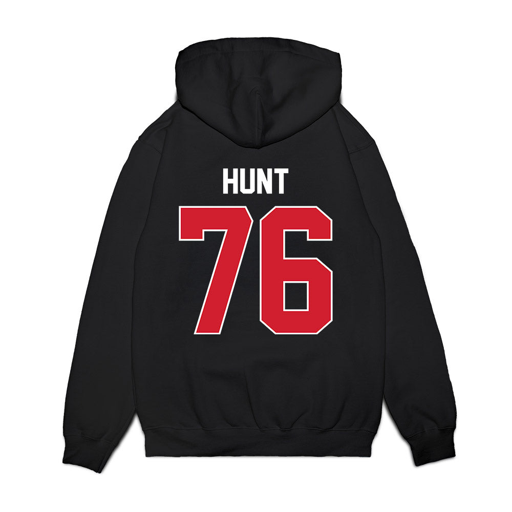 Arkansas State - NCAA Football : Trason Hunt - Vintage Helmet Premium Hooded Sweatshirt-1