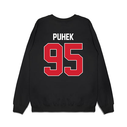 Arkansas State - NCAA Football : Thomas Puhek - Vintage Helmet Premium Crewneck Sweatshirt-1