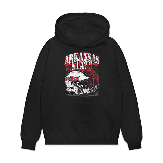 Arkansas State - NCAA Football : Quincy Wright - Vintage Helmet Premium Hooded Sweatshirt-0