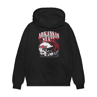 Arkansas State - NCAA Football : Javeon Fricks - Vintage Helmet Premium Hooded Sweatshirt-0