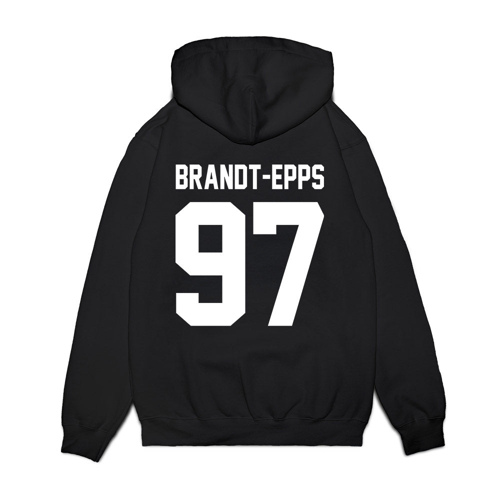 New Mexico - NCAA Football : Devin Brandt-Epps - Vintage Helmet Premium Hooded Sweatshirt-1