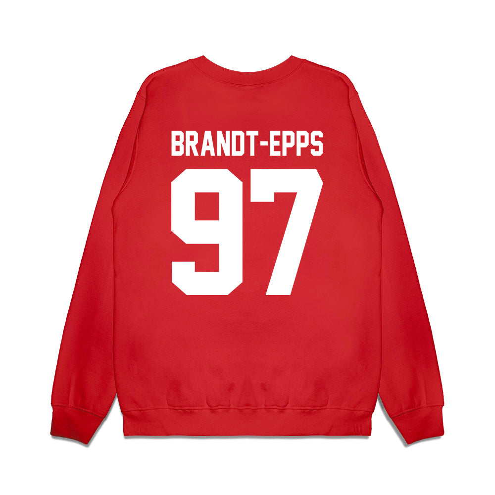 New Mexico - NCAA Football : Devin Brandt-Epps - Vintage Helmet Premium Crewneck Sweatshirt-1