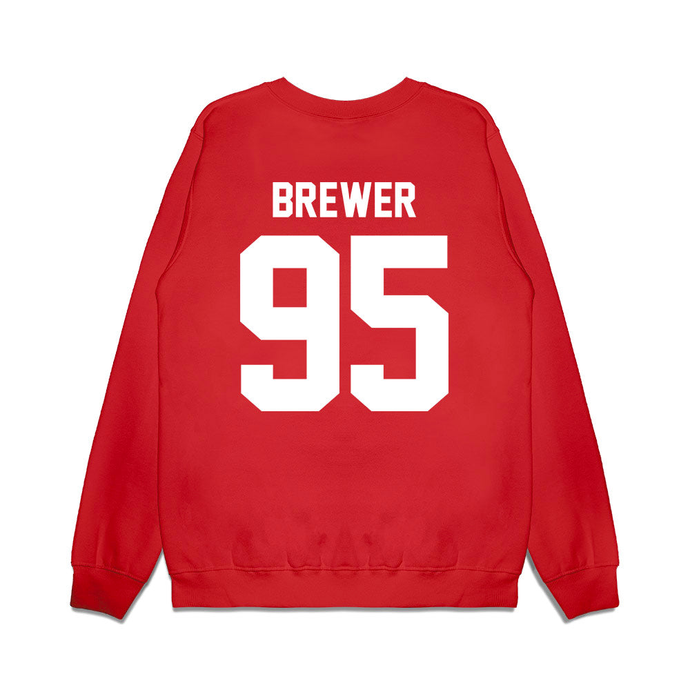 New Mexico - NCAA Football : Colby Brewer - Vintage Helmet Premium Crewneck Sweatshirt-1