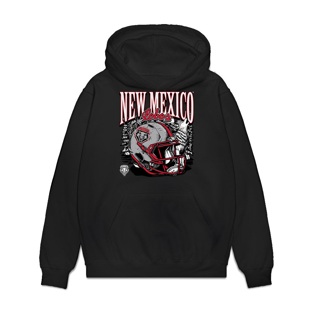 New Mexico - NCAA Football : Jayden Sheridan - Vintage Helmet Premium Hooded Sweatshirt-0