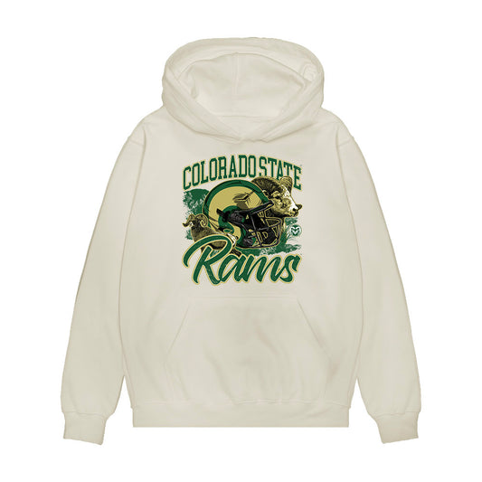 Colorado State - NCAA Football : Petey Tucker - Vintage Helmet Premium Hooded Sweatshirt-0