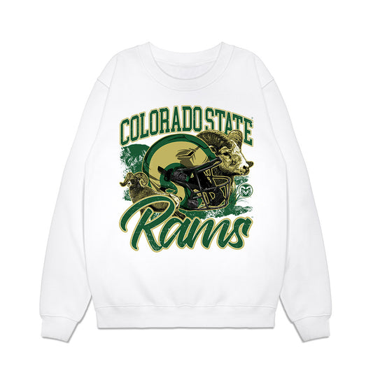 Colorado State - NCAA Football : DeAndre Gill Jr. - Vintage Helmet Premium Crewneck Sweatshirt-0