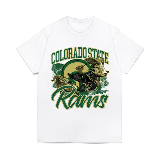 Colorado State - NCAA Football : Dylan Phelps - Vintage Helmet Comfort Colors T-Shirt-0
