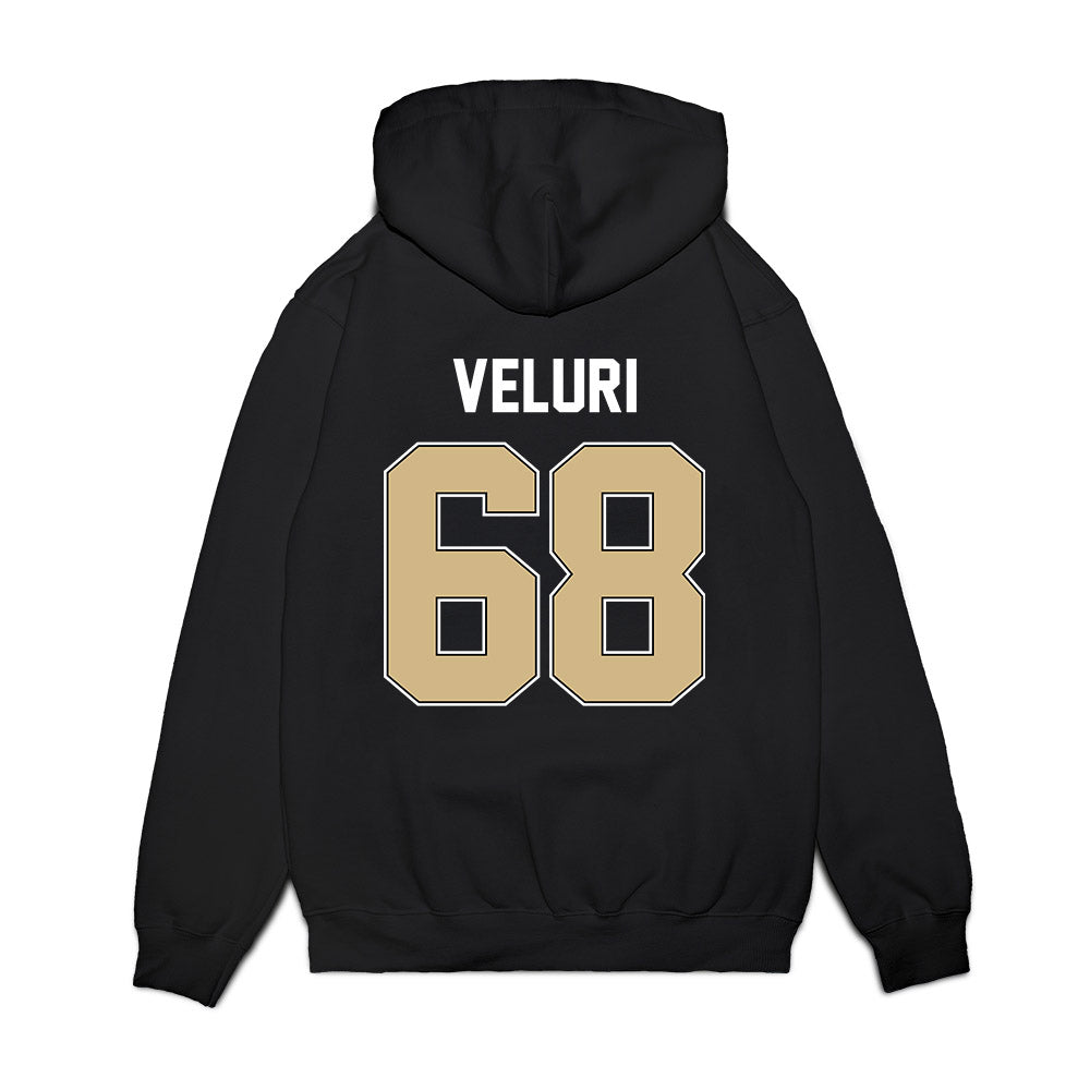 Purdue - NCAA Football : Sankeerth Veluri - Vintage Helmet Premium Hooded Sweatshirt-1