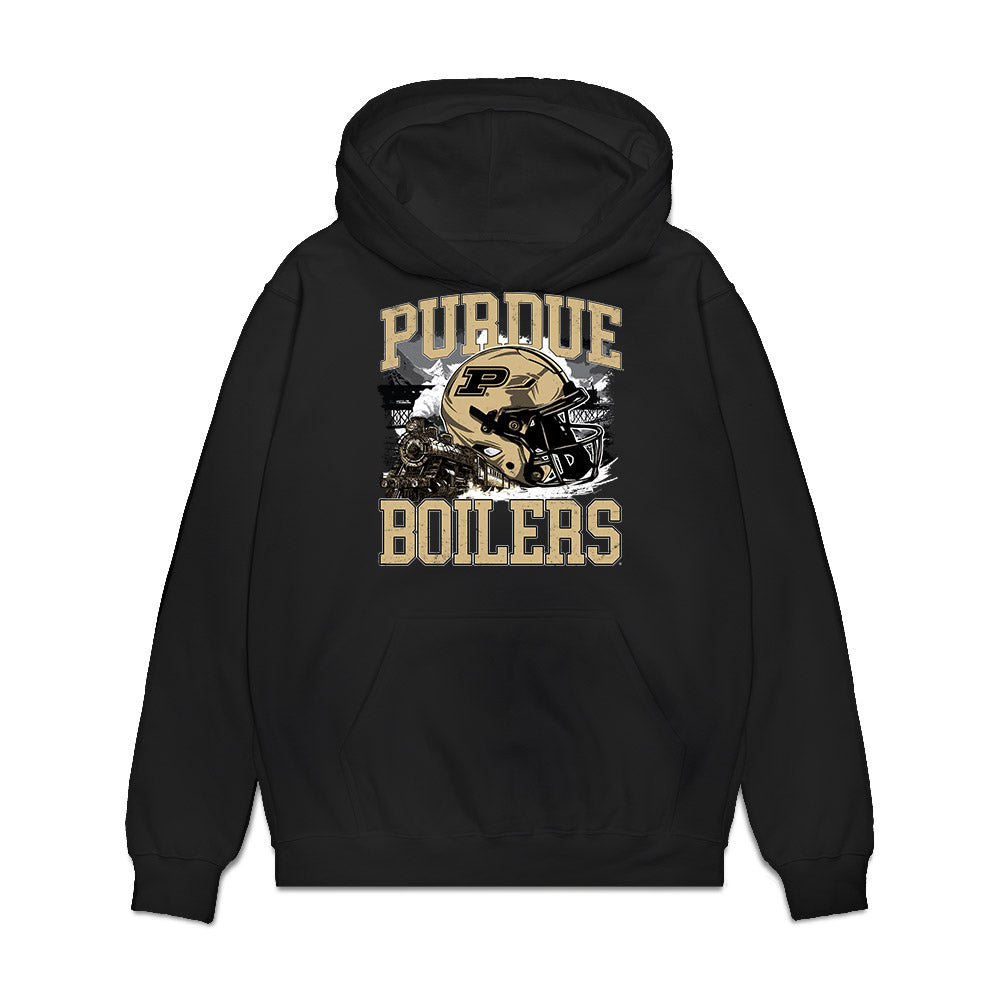 Purdue - NCAA Football : Tom Ewing - Vintage Helmet Premium Hooded Sweatshirt-0
