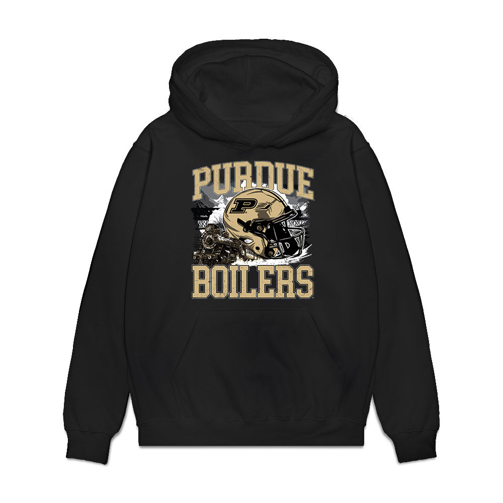 Purdue - NCAA Football : Samuel Dubwig - Vintage Helmet Premium Hooded Sweatshirt-0
