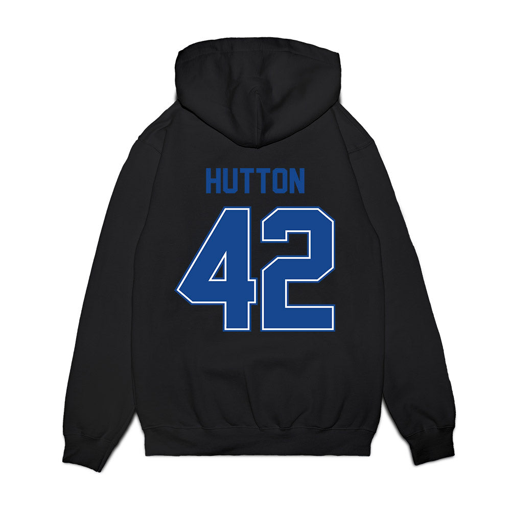 Boise State - NCAA Football : Mason Hutton - Vintage Helmet Premium Hooded Sweatshirt-1