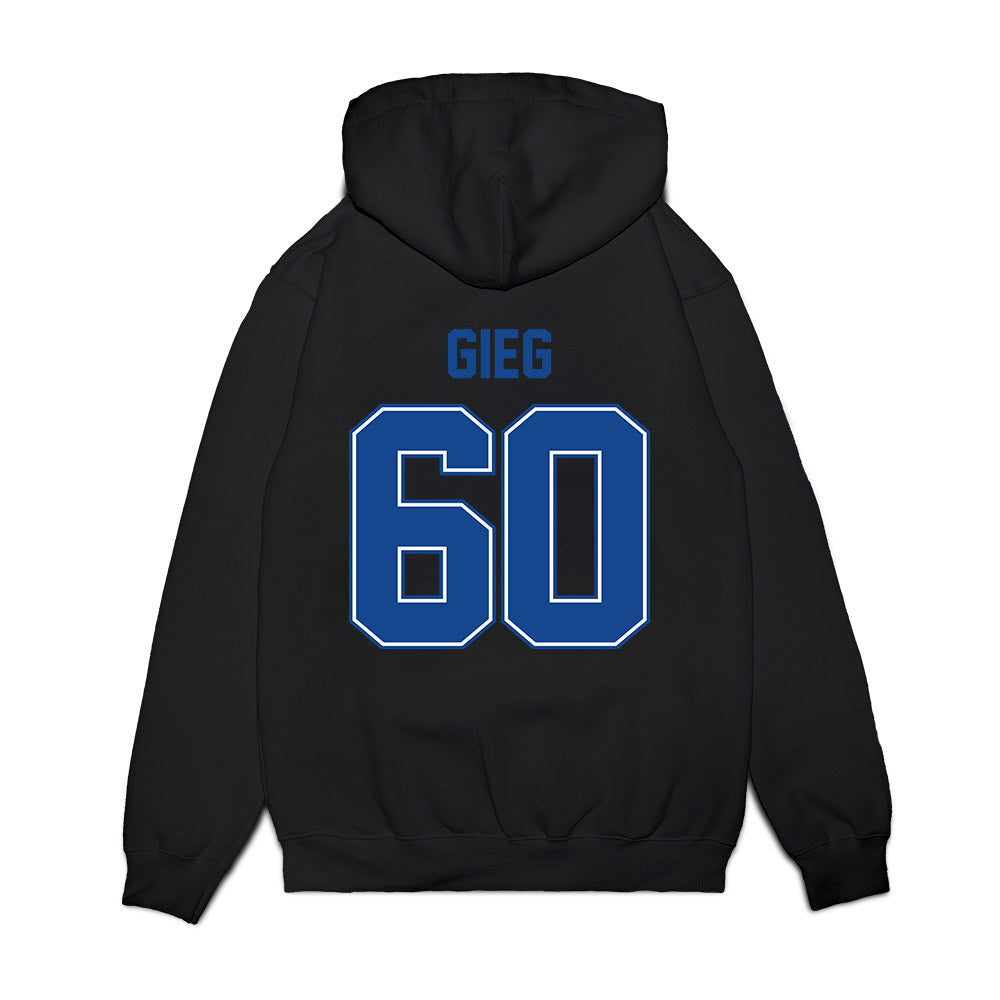 Boise State - NCAA Football : Spencer Gieg - Vintage Helmet Premium Hooded Sweatshirt-1