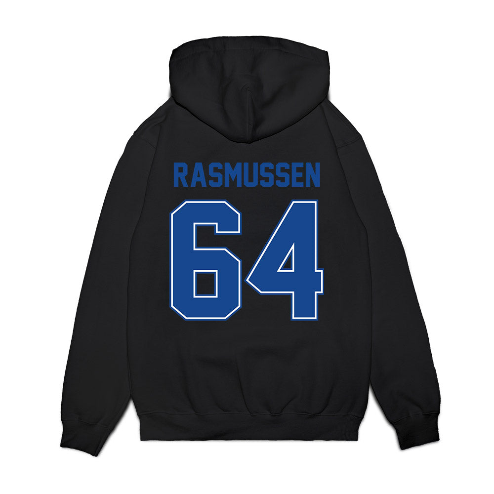 Boise State - NCAA Football : Carson Rasmussen - Vintage Helmet Premium Hooded Sweatshirt-1
