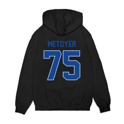 Boise State - NCAA Football : Daylon Metoyer - Vintage Helmet Premium Hooded Sweatshirt-1