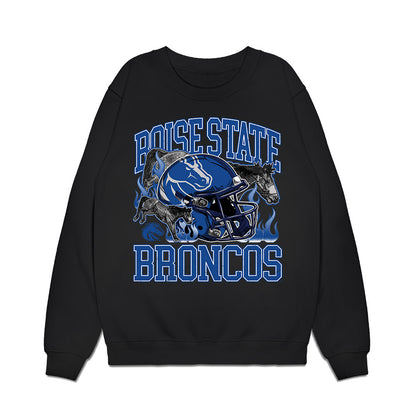 Boise State - NCAA Football : Kaden Dudley - Vintage Helmet Premium Crewneck Sweatshirt-0