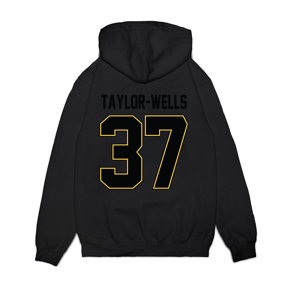 PLU - NCAA Football : Mason Taylor-Wells - Vintage Helmet Premium Hooded Sweatshirt-1