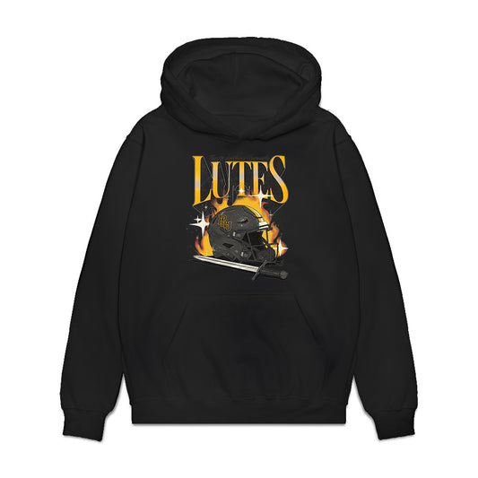 PLU - NCAA Football : Tyson Shea - Vintage Helmet Premium Hooded Sweatshirt-0