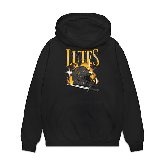 PLU - NCAA Football : Michael Hause - Vintage Helmet Premium Hooded Sweatshirt-0