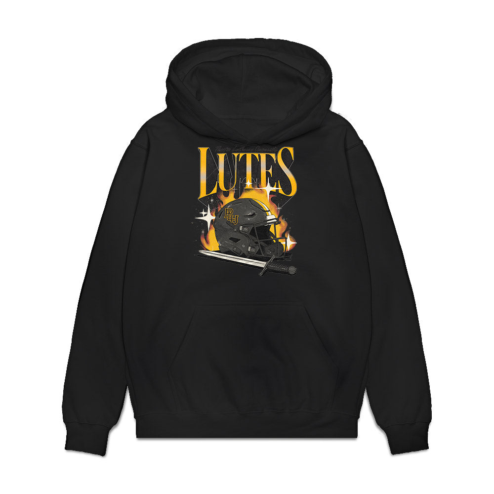 PLU - NCAA Football : Greysen Dagsaan-Phillips - Vintage Helmet Premium Hooded Sweatshirt-0