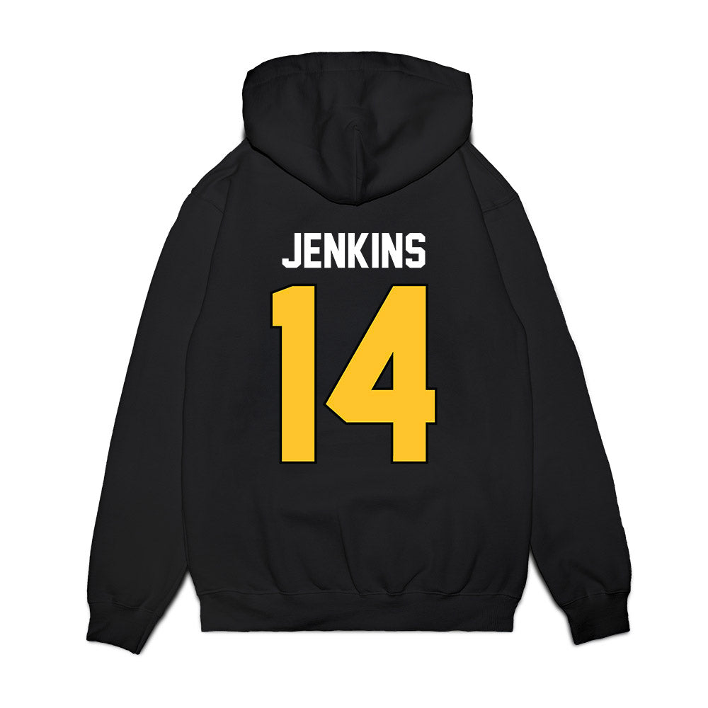 Ferris State - NCAA Football : Dmari Jenkins - Vintage Helmet Premium Hooded Sweatshirt-1